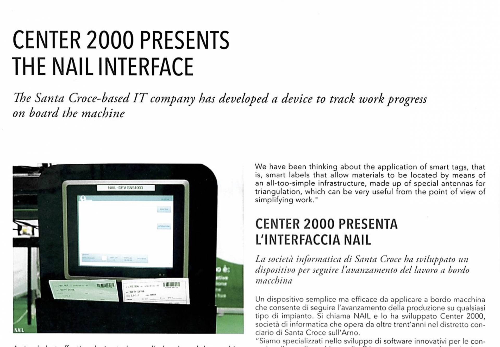 Center2000 presents the Nail Interface